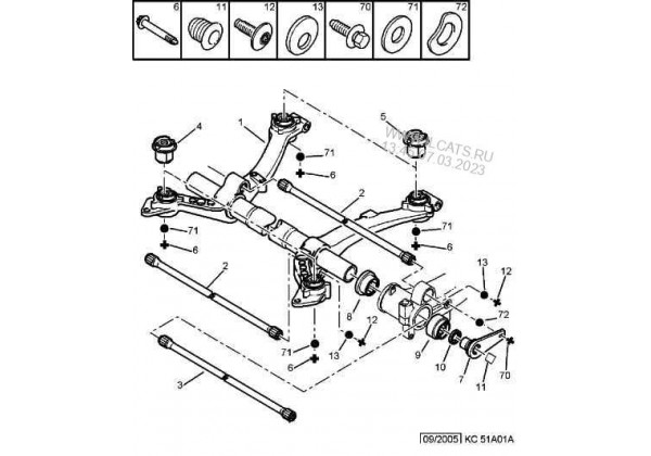 Опора балки торсіонів Peugeot 106, 206, 207, 405, 517850*