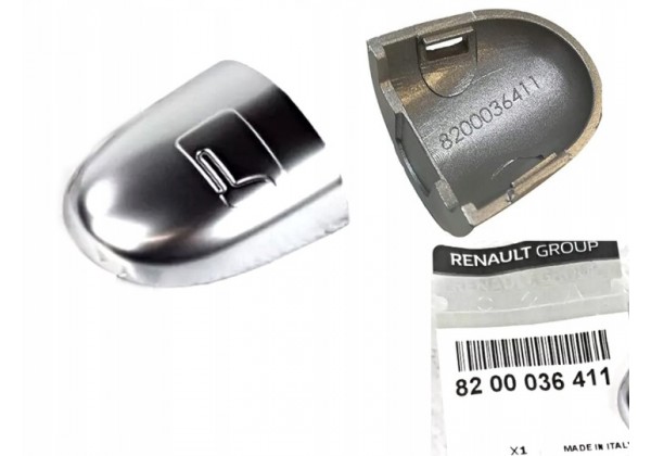 Заглушка замка дверки передньої лівої срібна Renault Laguna II, Megane II, Scenic II, Espace IV, 8200036411 *