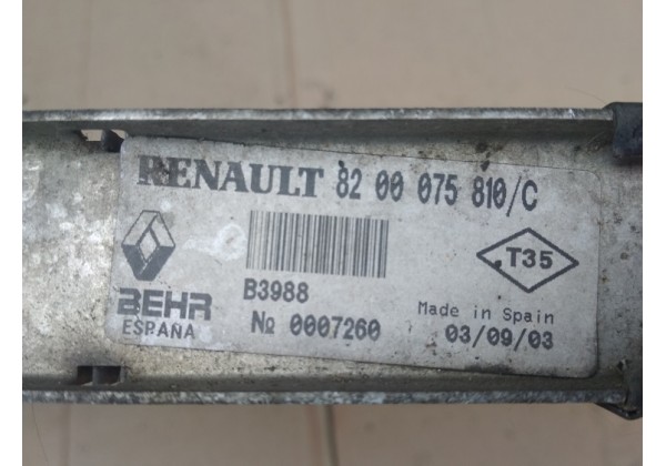Інтеркулер Renault Laguna II (2.2 dci, 2.0 16V, 2001-2005), Espace IV (2.2 dci), Vel Satis (2.2 dci), 8200075810