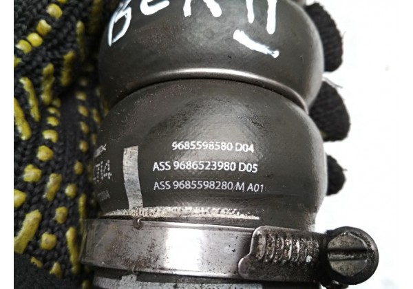 Патрубок інтеркулера Peugeot, Citroen 1.6 hdi, 9685598280, 9685598580, 9686523980