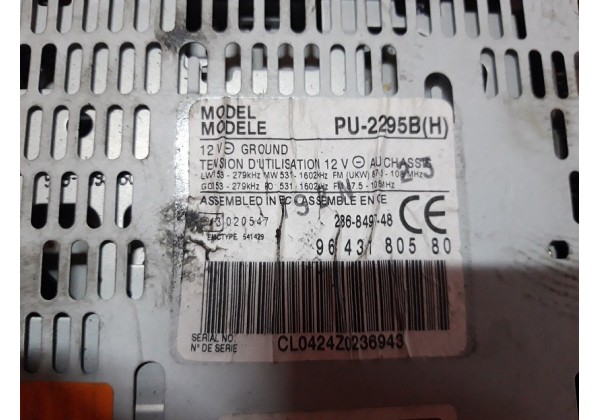 Магнітола автомобільна Citroen C5, 01-05, 9643180580