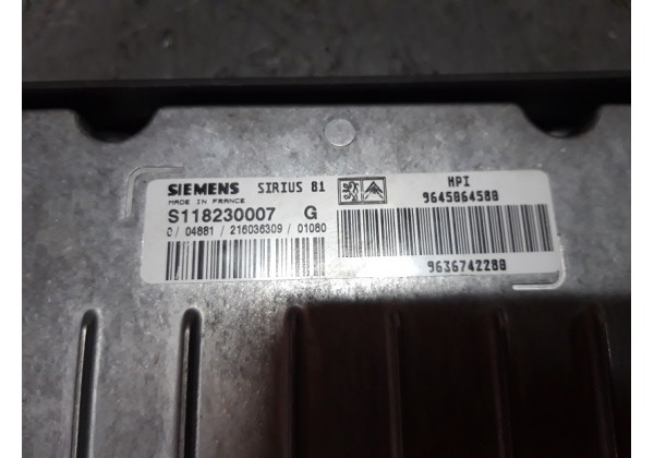 Електронний блок управління двигуном, ЕБУ, Siemens, Citroen C5, Peugeot 406, 2.0 16V HPI, 9645064580, 9636742280, S118230007