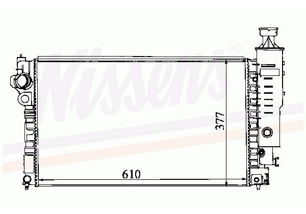 Радіатор охолодження Peugeot 405 1.6,1.8, 2.0 b, 92-97, 610x377x23, 1301G8
