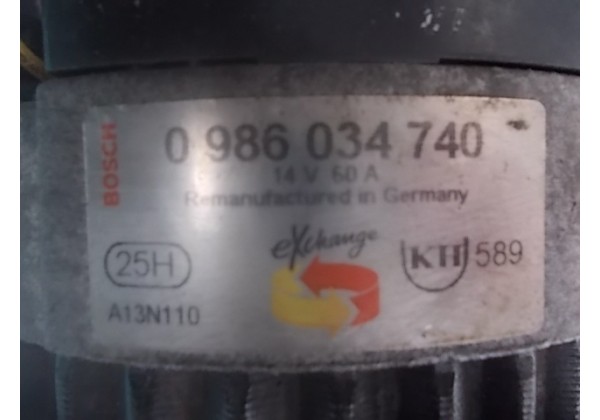 генератор Рено 5,9,11,19,Рапід для 1.1,1.2,1.4 бензин,A13N110,0986034740,60А