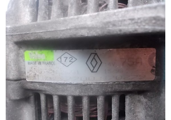 генератор Рено Кенго,Кліо2,1.4,1.6 бензин,7700870279,0986042101,75А