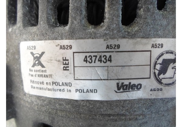 Генератор Рено Кенго,Кліо 2, Логан, Дастер,Меган 2,Сценік 2,Сандеро,Твінго 2, 1.5 dci,Valeo 437434,2542664,110А