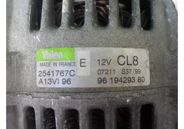 Генератор Citroen C1, C2, Xsara, Berlingo, Peugeot 106, 206, 306, Partner, 1.1/1.4i 8V, Valeo, 80A, 12V, A13VI96, 9619429380, 2541767A