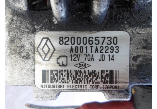 генератор Renault Clio 2, 3, Kangoo ,Twingo 1.2  8V16V, 8200065730, 7700433069, A001TA2293, 70А, 12V