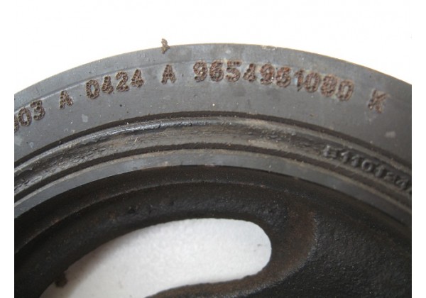 Шків колінвалу демпферний, 6 потічків Peugeot, Citroen 1.4, 1.6 hdi, 9654961080