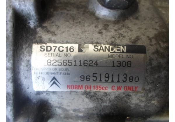 Компресор кондиціонера Peugeot, Citroen 2.0 hdi, SD7C16 SANDEN, 9651911380
