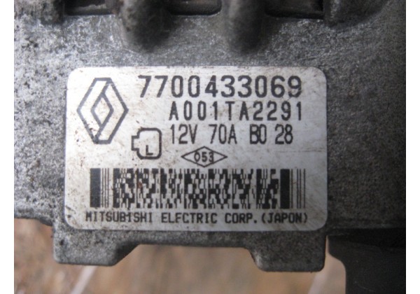 генератор Renault Clio 2, 3, Kangoo ,Twingo 1.2  8V16V, 8200065730, 7700433069, A001TA2293, 70А, 12V