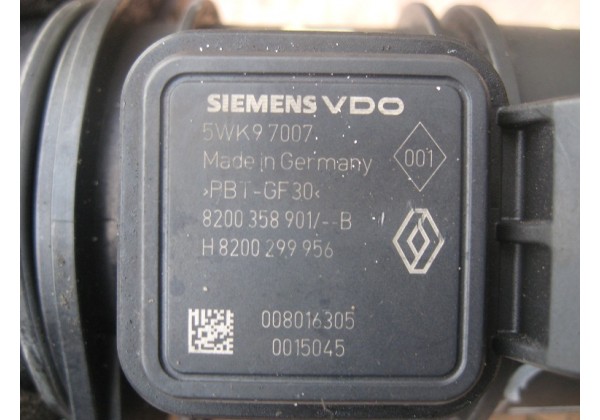 Витратомір повітря SIEMENS Renault 1.5, 2.0 dci, 5WK97007, 8200299956, 8200358901