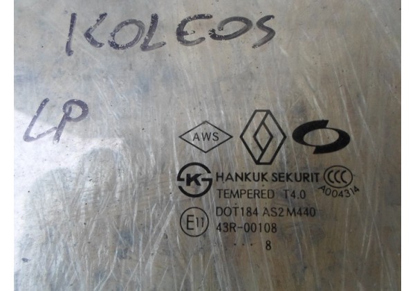 скло ліве передне Renault Koleos, 2008