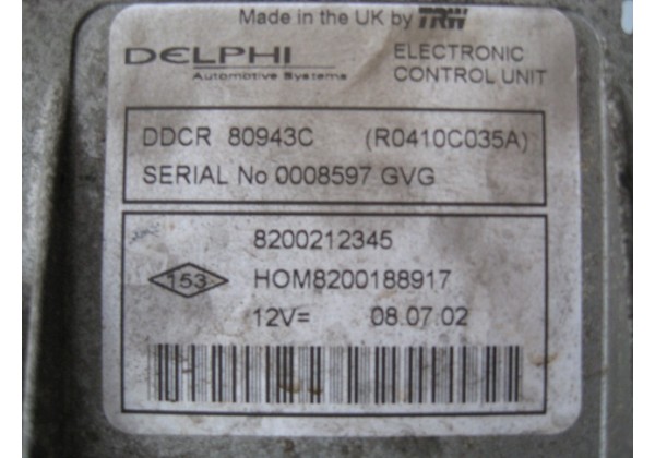 комп'ютер, блок управління двигуном Renault Clio II, Symbol II 1.5 dci, 8200212345, HOM 8200188917