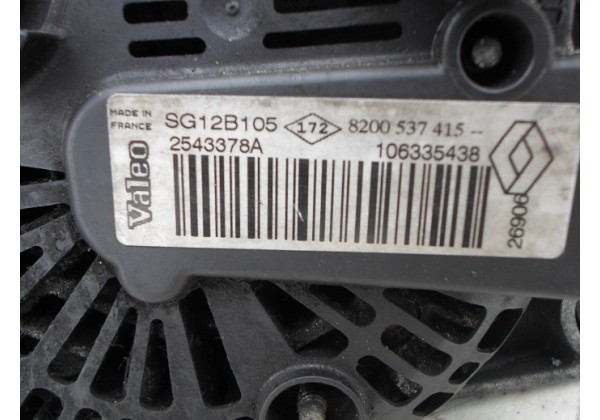 генератор Renault 1.5 dci, 125A, 12V, 8200537415, 106335438, 2543378A *