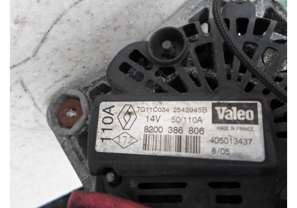 генератор Renault 1.5dci, 110A, 14V, 8200386806, 2542945B, 405013437