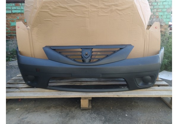 Бампер передній без отворів під ПТФ Dacia Logan MCV, 05-09, 6001549312