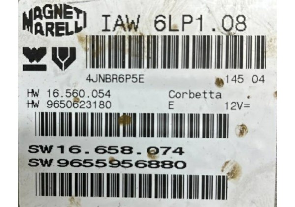 Комплект запалювання, ЕБУ, комп'ютер Citroen C5, 2.0 16V, IAW6LP108, 9650623180, 9655956880, 9651197380, 9651196680