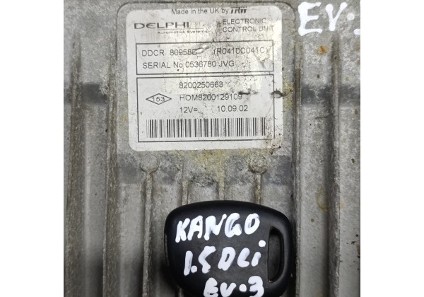 Комп'ютер двигуна, комплект запалювання Рено Канго 1.5 дці, Євро 3, 8200250663,HOM8200129109