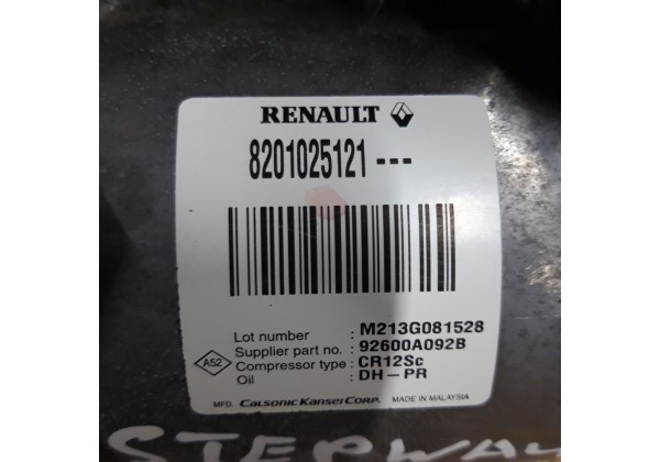 Компресор кондиціонера Renault Duster, Fluence, Logan 2, Sandero 2, 1.5 DCi, 16 16V, 8201025121