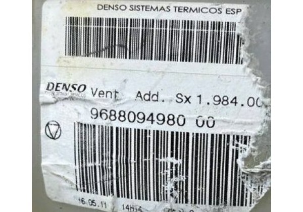 Вентилятор салону, моторчик пічки задній лівий Citroen C4 Grand Picasso, 06-13, 6441X4, 9688094980