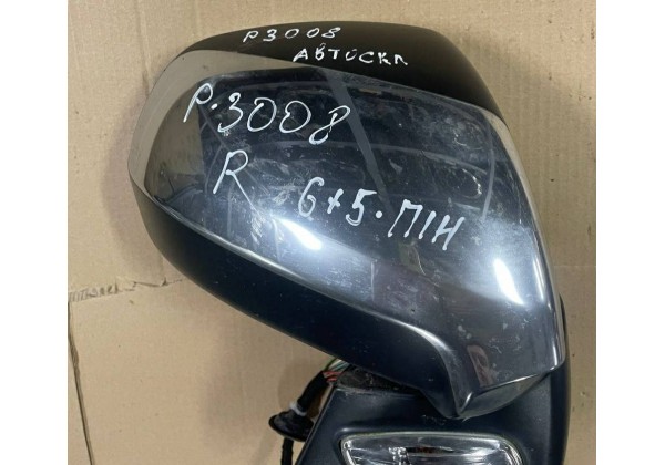 Дзеркало зовнішнє праве електричне складне хромоване Peugeot 3008, 5008, 09-16, 6+5 pin