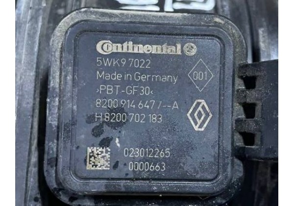 Витратомір повітря Renault, 2.0 DCi, 2.3 DCi, 4 контакта, 5WK97022, 8200914647, 8200702183