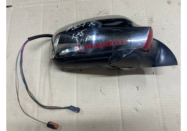 Дзеркало зовнішнє праве електричне Peugeot 307, 8 pin, хромоване