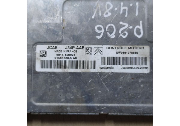 Комп'ютер двигуна, комплект запалювання Пежо 206 1.4 бензин, (KFW),9655883280,9661978880,21585768-5