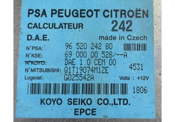 Блок управління електропідсилювачем керма Citroen C2, C3, 9652024280