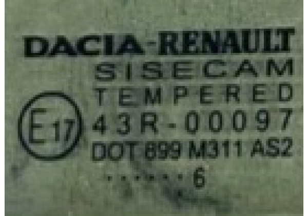 Скло кутове задньої лівої дверки Renault Logan MCV 2, 13-22, 822630749R