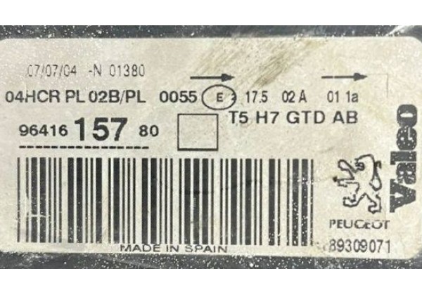 Фара передня ліва Peugeot 307, 01-05, 9641615780, 6204Z3