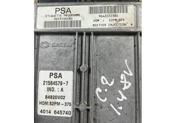 Комплект запалювання, ЕБУ, комп'ютер Citroen C2, 1.4 8V, 9653106480, 9642222380, 21584579-7, 84820V02, 9652474380, S118085300 K