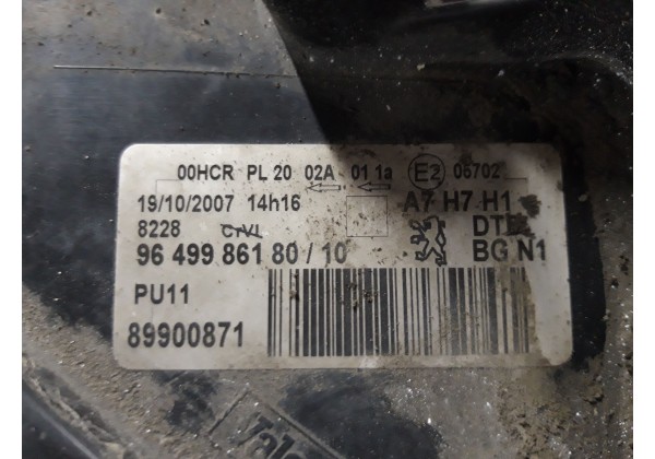 Фара передня права Peugeot 207, 9649986180, 89900871