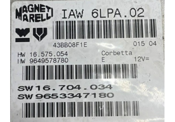 Комплект запалювання, ЕБУ, комп'ютер Peugeot 307, 2.0 16V, CC, кабріолет, 9649578780, 9653347180, 9651197480, 9651196780