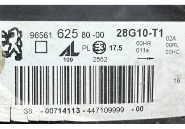 Фара передня ліва Peugeot 308, T7, -11р, 9656162580, ДЕФЕКТ КРІПЛЕНЬ!