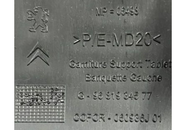 Кріплення полки багажника ліве Citroen Berlingo 2, Peugeot Partner 2, 9681934577