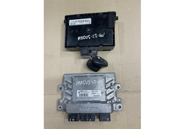 Комплект запалювання, ЕБУ, комп'ютер, Renault Modus, 1.2 16V, 8200414422, 8200401568, S120200102 A, 8200497363