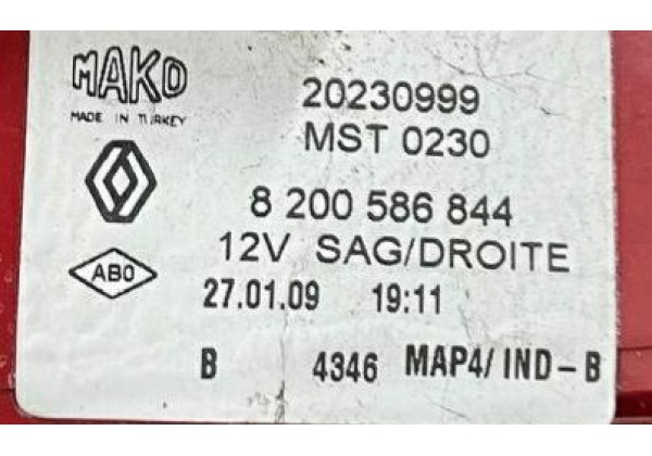 Ліхтар задній правий  Renault Clio 3, універсал, 05-12, 8200586844, 20230999