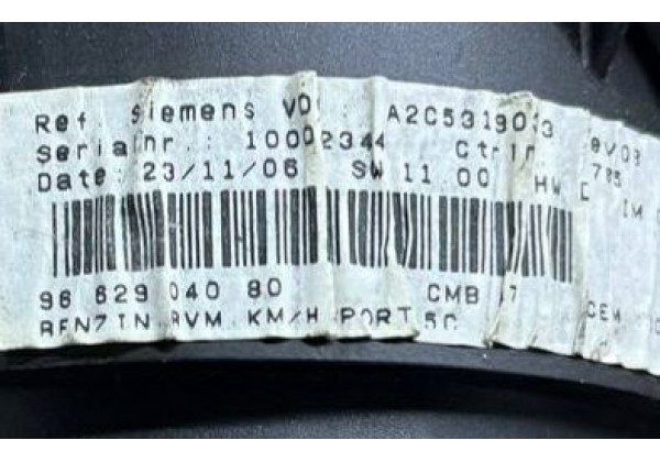 Щиток приладів Peugeot 207, 1.6 VTi 16V, 9662904080, A2C53065549, A2C5319033