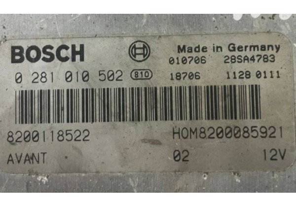 Комплект запалювання Renault Kangoo, 1.9 TDi, Bosch, 0281010502, 8200118522, 8200085921, 8200032776