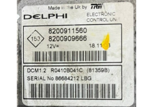 Комплект запалювання, ЕБУ, комп'ютер Renault Clio 3, 1.5 DCi, 8200911560, 8200909666, 8200652285