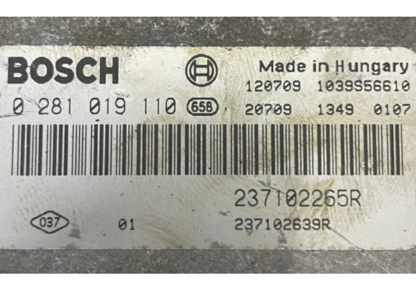 Комплект запалювання, ЕБУ, комп'ютер Renault Master 3, 2.3 DCI, 0281019110, 237102265R, 284B10516R