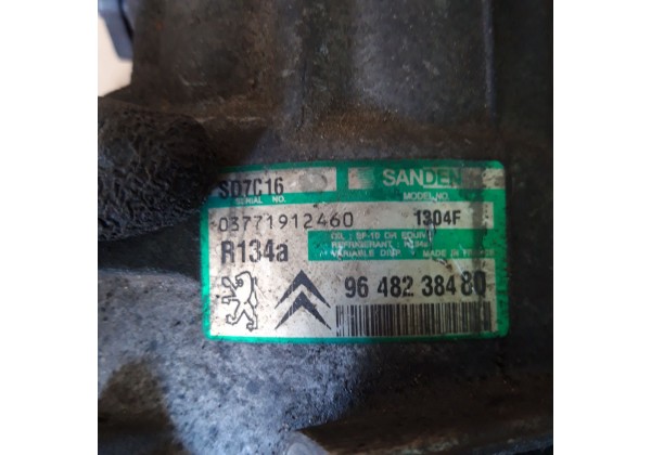 Компресор кондиціонера Citroen C5, Peugeot 407, 607, 1.6 HDi, 1.8, 1.8 16V, 2.0, 2.0 16V, 2.2, 2.2 16V, 6453PN, 6453RC, 6453PQ, 6453RH, 6453VF, 6453WZ, 9648138680, 9648238480, 9656572680, 9660555280, 9663315480, 9670022180, 9671820480, 9683003080