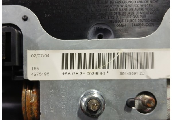 Подушка безпеки водія в кермо Peugeot 407, 96445891ZD