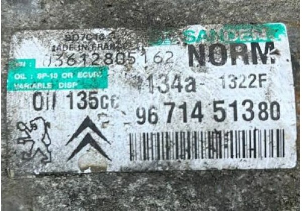 Компресор кондиціонера Citroen, Peugeot, 2.0 HDi, 6453ZS, 6453ZT, 9671451380, 9684141780