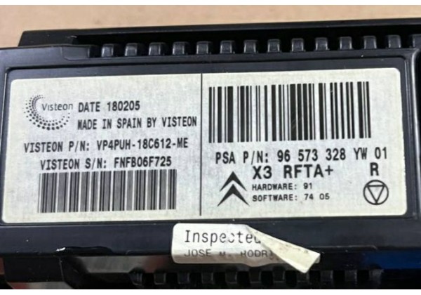Блок управління пічкою з кондиціонером Citroen C5, 96573328YW