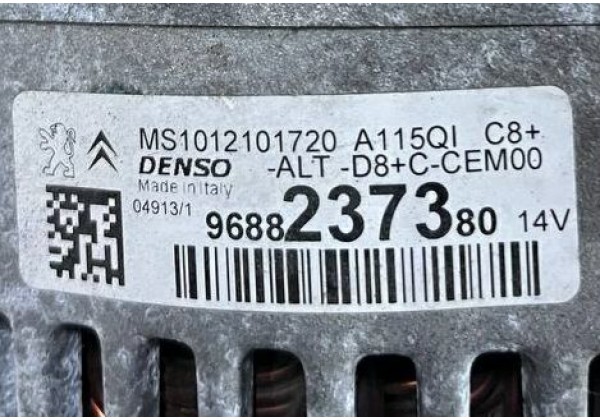 Генератор Citroen, Peugeot, 1.0-1.2 VTi, DENZO, 14V, 90A, 9688237380