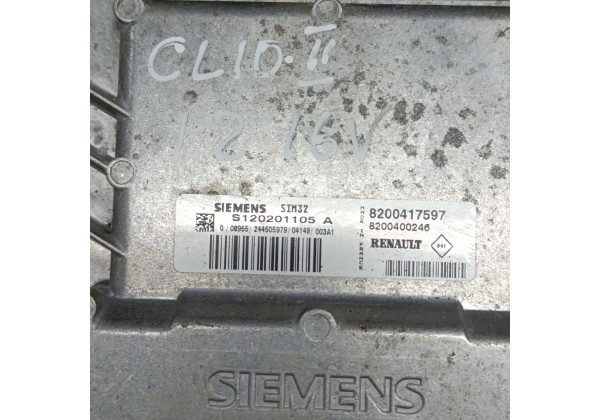 Комп'ютер, комплект запалювання Рено Кліо 2 для 1.2 бензин (D4F722), Siemens, SIM32, S120201105a, 8200417597, 8200400246, P8200311989