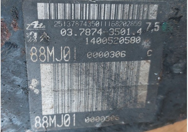 Вакуумний підсилювач гальм Citroen Jumpy 2, Peugeot Expert 2, Fiat Scudo 2, 1400520580, 03787435014, 88MJ01